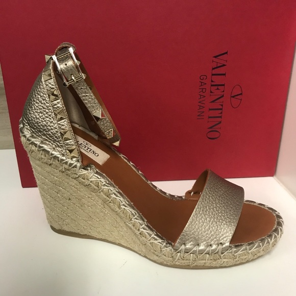 valentino gold espadrilles